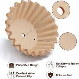 lot 14268 image: Percolator Coffee Filters Compatible with Presto Coffee Percolator Electric, 200 Pcs Perforated Wavy Design Filter Paper for Presto 12 Cup Moss & Stone 10 Cup
