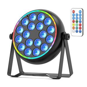 lot 1938 image: Stage Lights RGBW LED Par Lights with Halo, Mini Uplights with Jump Strobe Fade Chase Pulse Stage Effects, Sound Activated Uplighting Indoor for Events Party Wedding Church Christmas