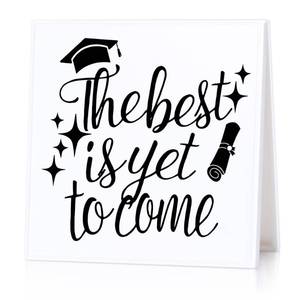 lot 2040 image: Graduation Desk Sign Senior Night Gift Decor Positive The Best Is Yet to Come Party Table Plaque Rustic Home Shelf Decoration Grad Gift 2025