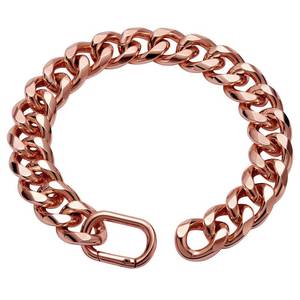 lot 2043 image: WOOFUU 19MM Light Metal Thick Cuban Link Dog Collar,Rose Gold Dog Chain Collar for Small Dogs - 10 Inches Length Dog Necklace Collar