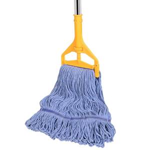 lot 2372 image: HiBaby Commercial Mop, 63Inch Handle Heavy Duty Industrial Mop Looped-End String Wet Mops for Floor Cleaning for Warehouse, Workshop, Garage, Office, Home, Deck(1 Mops Head)