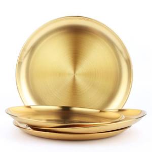 lot 2374 image: Stainless Steel Dinner Plate, 304Rutian 9 Metal Round Dinner Dishes for Adults, Reusable and Dishwasher Safe, Serving Camping Salad Plate for Home,Outdoor Camping, Snack,and BBQ,Set of 4