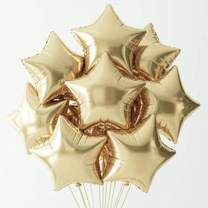 lot 2378 image: TONIFUL 15Pcs 18 Inch Large Champagne Gold Star Shape Foil Balloons Big Light Gold Stars Helium Mylar Ballons for Birthday Wedding Baby Shower Anniversary Engagement Party Decorations Supplies