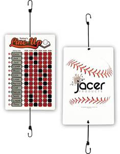 lot 2379 image: Jacer Products Line Up Board for Baseball Softball  Athlete Tough Aluminum Board  Reliable Hook and Loop Positions that Wont Get Lost  Includes Twelve Name Plates for All Players on The Team
