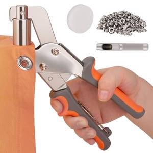 lot 2409 image: 500Pcs 38Inch ID Grommet Tool Kit, Tarp Grommet Eyelet Tool Kit for Fabric with 10mm ID Grommets, Manual Grommet Press Fabric Hole Punch Tool for Tarp, Fabric, Banner and Canvas