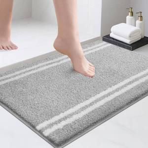 lot 4332 image: PURRUGS Bathroom Rug Non-Slip Machine Washable 20 x 30, Super Absorbent and Quick Dry Shaggy Microfiber Bath Mat, Extra Soft and Plush Bath Rug for Bathtub, Shower, and Sink, Light Grey
