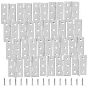 lot 4334 image: Suiwotin 20pcs 3 Inch Butt Hinges, Stainless Steel Cabinet Hinges, Small Door Hinges Window Hinge, Folding Box Hinges for Jewelry, Wooden, Chest Box (Chrome)