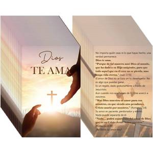 lot 4358 image: RUBOAOA 240 Pcs Spanish Gospel Tract Cards Dios Te Ama, Christian Evangelism Bible Verse Cards Bulk, Scripture Salvation Tracts for Women Men Sunday School Pocket Postcards