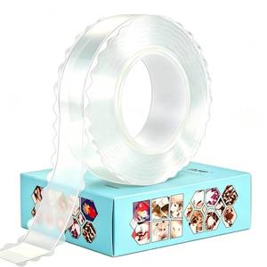 lot 4409 image: zvp Double Sided Nano Tape, Removable Heavy Duty Mounting Foam Tape, Adhesive Tape for Wall, Carpet, Poster and Picture Hanging Strips (Transparent, 1.15  197 in)