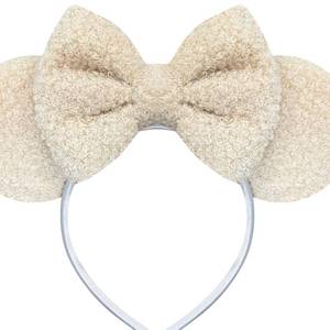 lot 4424 image: Trnerm Large Mocha Brown Mouse Ears Headband for Women, Soft Plush Park Ears Cute Birthday Hair Bands
