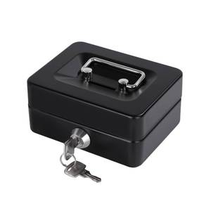 lot 4443 image: Mini Cash Box with Slot Small Cash Box with Money Tray and Key Lock, Metal Lock Box for Casino Gamblers 4.9 x 3.7 x 2.4 Black