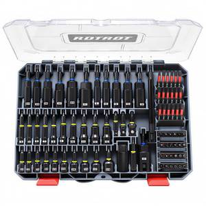 lot 5460 image: 80-Piece Magnetic Impact Nut Driver Set, SAEMetric Nut Driver Set, Socket Adapters, Wing Nut Driver, Bit Holder, Universal Sockets, Quick Release Extension, Power Bits, 14 Quick Change
