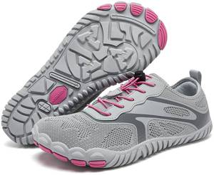 lot 5467 image: HOBIBEAR Barefoot Shoes for Women Men Wide Toe Box Zero Drop Cross-Training Minimalist Unisex Light Gray size 8