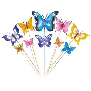 lot 5533 image: hogardeck Garden Decor for Outside, Set of 10 Metal Butterfly Decorative Garden Stakes for Spring Decor, Yard Art Garden Decorations for Outdoor Lawn Pathway Patio