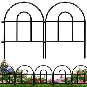 lot 5534 image: Decorative Garden Fence, 21.67ft(L) x 17in(H) Metal Fencing, 20 Pack, Black, Classic Style, Animal Barrier, Garden Border