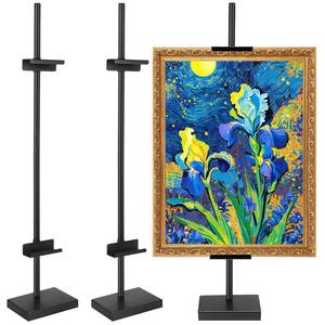 lot 5537 image: Wenqik 2 Pack Adjustable Tabletop Easel Stand Metal Picture Frame Stand Table Art Easels for Display Adjustable Picture Holder for Photo, Signs, Canvas(Black,30 Inch)