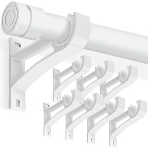 lot 6004 image: KOLAKO Curtain Rod Bracket, 1 Inch Heavy Duty Curtain Rods Holder Hooks Wall Mount Drapery Pole Support Brackets, 8 Pack