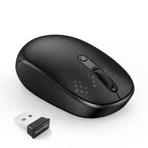 lot 6015 image: TECKNET Wireless Mouse, 2.4G Quiet Computer Mouse with USB Receiver, 4 Buttons Portable Cordless Mice for Chromebook, Laptop, PC, Mac, 80012001600 DPI - Black