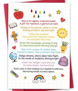 lot 6052 image: Bestmelo Teacher Appreciation Card, Thank You Teacher Card, Teacher Thank You Gift with Red Envelope and Gold Seal Sticker, Blank Inside 2 Pack