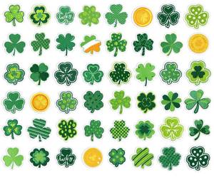 lot 6055 image: JarThenaAMCS 48Pcs St. Patricks Day Iron-On Sew-On Patch 2.4 Inch Shamrock Heat Transfer Iron Patches Lucky Clover Embroidered Cloth Patches for Irish DIY Crafts Clothing Fabric