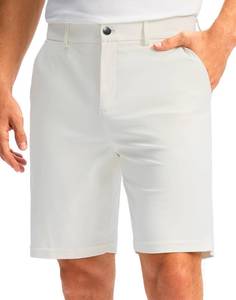 lot 6060 image: Soothfeel Mens Golf Shorts with 5 Pockets Stretch Lightweight Quick Dry 9 Inch Flat Front Casual Work Dress Shorts for Men (Bone, 40)