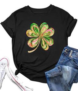 lot 6103 image: LAZYCHILD St Patricks Day Shirt Women Lucky Shamrock Tshirt Saint Patricks Day Green Clover Short Sleeve Tops