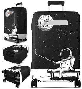 lot 6104 image: Slohif Luggage Cover for Suitcase Tsa Approved Protector - Luggage Sleeve Large Suit Case Cover Travel Stretch Baggage Case Protective Washable Fit 24-27 Inch Astronaut M