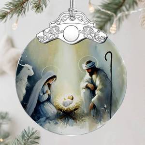 lot 6111 image: Nativity Scene Christmas Ornament - Religious Christmas Ornament - Christian Xmas Decor - Holy Family Ornaments - Christian Gifts - Religious Gifts - Gift Exchange - Gift Idea three pack of various ornaments