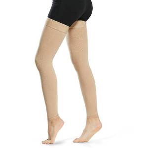 lot 6191 image: Beister Thigh High Compression Stockings with Silicone Band for Women & Men, 20-30 mmHg Footless Graduated Support Sleeves, Medical Compression Hoses for Varicose Veins, Edema, Flight