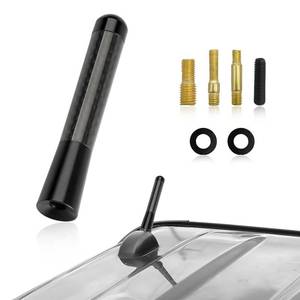 lot 6196 image: Sun Walker Car Short Antenna, 3.14 Inch Aluminum Alloy Aerial Antenna Replacement with Screws & Gaskets, Mini Carbon Fiber Auto Roof Mounted Aerial Mast for AM FM Stereo Reception (Black)