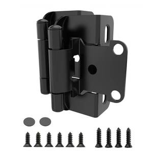 lot 6224 image: Chibery 20 Pack  12 inch Overlay Semi Partial Wrap Around Cabinet Hinges, Self Closing Face Frame Variable Decorative Replacement, Kitchen Hardware, with Screw & Quiet Bumper (Matte Black)