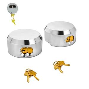 lot 6227 image: 6271 Puck Lock, Hidden Shackle Padlock, Puck Locks, Pucks Locks for Trailers, 2-78 Hidden Shackle Padlock, Heavy Duty Puck Lockk with Keys, Trailer Pucks Padlocks (2)