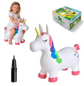lot 9924 image: HotMax Unicorn Bouncy Horse Toys for 2 Year Old Girl, Toddlers Bouncing Animals, Ride on Rubber Jumping Toys for Baby Girl or Boy 1st Birthday Gift for 2 3 4 Year Old (Pink White Unicorn)