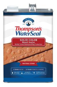 lot 9931 image: Thompson��s WaterSeal Solid Color Waterproofing Wood Stain and Sealer, Natural Cedar, 1 Gallon