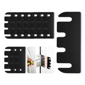 lot 10436 image: 36pcs Door Hinge Shims 4 inch,Black Hinge Spacers,Thickness Adjustable Spacer for Doors, Adjusting The Spacing to Align,Can Be Trimmed (36, L4inT0.03in)
