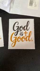 lot 10458 image: God is Good Iron-On Transfer Patches or stickers Set of 3