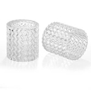 lot 11300 image: HALIGATE Clear Corrugated Glass Lamp Shade 1 Pack Thick Handcrafted Glass Elegant Wave Pattern 1-58 Fitter Replacement for Pendant Vanity & Wall Sconce