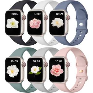 lot 12416 image: Maledan Compatible with Apple Watch Band 38mm 40mm 41mm 42mm 44mm 45mm 46mm 49mm Women Men, 6 Pack Silicone Sport Strap Compatible for Apple Watch Bands iWatch Series 11 10 9 8 7 6 5 4 3 2 1 SE Ultra