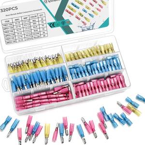 lot 12419 image: Qibaok 320PCS Heat Shrink Bullet Connectors Kit Female & Male Bullet Butt Terminals Insulated Waterproof Electrical Marine Crimp Automotive Connectors