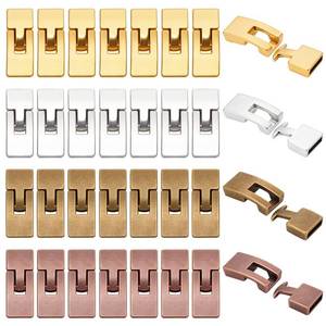 lot 12421 image: PandaHall 32 Sets 10mm Leather Cord End Clasp 4 Colors Tibetan End Lock Rectangle Jewlery Clasps for Bracelet Necklaces Jewelry Making