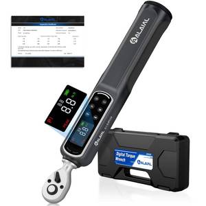 lot 12433 image: ALAIAL 14 Drive Digital Torque Wrench, 0.1-8.8 Ft.Lb0.2-12 Nm Drive Dual Direction Rachet Torque Wrench with Vibration, Buzzer and LED Alert, Electronic Torque Wrench for Bike Motorcycle Car Repair