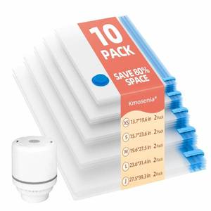 lot 13005 image: KMOSENIA Vacuum Storage Bags with Electric Pump, Vacuum Seal Bags, Space Saver Compression Bags for Clothing, Pillows, Blanket, Bedding Comforters, Travel Lugggage, 10 Combo