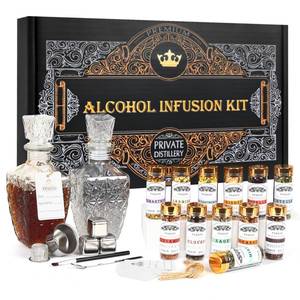 lot 13036 image: Alcohol Infusion Kit for Infusing Whiskey, Gin, Vodka, Tequila, Rum - DIY Your Own Flavored Spirits with Natural Ingredients - Anniversary, Birthday Gift for Men,Father Day Gifts,Husband