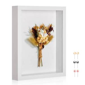 lot 13971 image: MUXIUNT 11x14 Shadow Box Picture Frame Display Case with Soft Linen Back-Thickened Panel,Large White Deep Shadow Box Frame 11x14 for Graduation Flower Medal Pet Photo Craft Memorial Gift