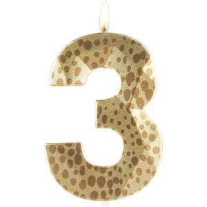 lot 14014 image: Metallic 3D Lion Wild One Birthday Candles, Number 3 Candle, Happy 3rd Birthday Candle for Cake, Jungle Safari Cake Topper Decorations for Boys Girls Birthday Party Anniversary Celebration Supplies
