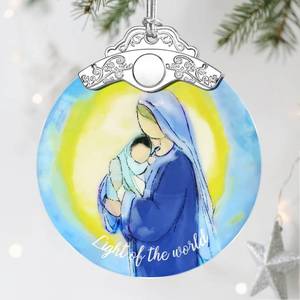 lot 14023 image: Religious Ornament, Stained Glass Christmas Decor, Christmas Ornaments for Tree, Holiday Ornament, Religious Gifts, Holiday Party Gifts, Gift Ideas & Christian Gift