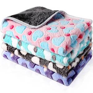 lot 14386 image: Reginary 4 Pcs Waterproof Guinea Pig Blankets Washable Small Animal Fleece Bedding Absorbent Guinea Pig Cage Liners Reusable Training Pee Pad Pet Sleep Mat for Hamster(Heart Pattern,12 x 12 Inch)