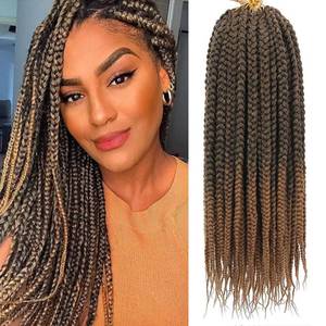 lot 14391 image: 8 Packs Goddess Box Braids Crochet Hair Pre looped Crochet Braids for Black Women 18 Inch 3X Ombre Golden Blonde Knotless Braiding Hair Extensions(T27#)