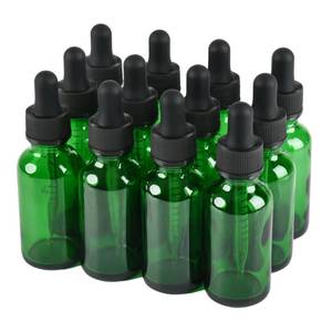 lot 14394 image: NOOEEISS 12 Pcs, 1oz Dropper Bottle, Green Glass Eye Dropper Bottle,Tincture Bottles with Dropper, Leak-Proof Design, Stronger Suction, for All Kinds of Mixed Liquids