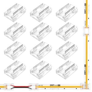 lot 14407 image: EMITEVER 8-in-1 LED Strip Connectors 12pcs, 2 Pin 10mm COB Tape Lights Terminal Connectors 8 Types Solderless Transparent Connection for�� 5V 12V 24V��Straight, Corner, Strip to Strip, Strip to Wire��